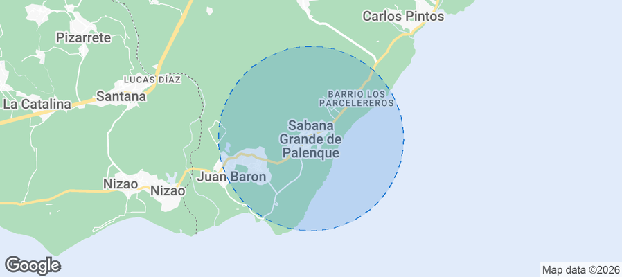 Sabana Grande de Palenque Airbnb map